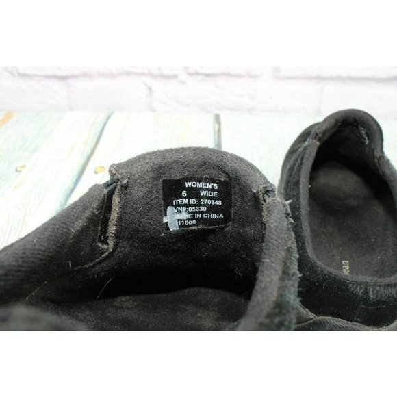 LL Bean  Black Suede Slip-On Casual Mule Clog Shoes Size 6 Wide - Picture 8 of 9